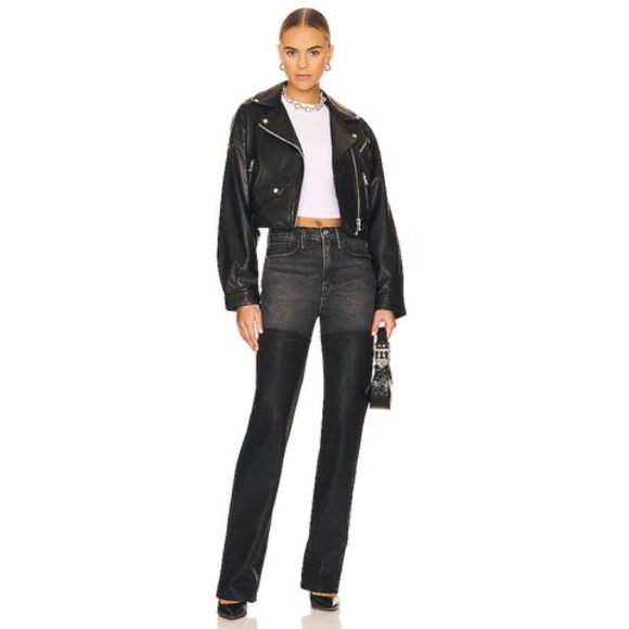 Frame Denim Le Jane High-Rise Straight Fit Black Jean's Size 29 - Picture 4 of 11